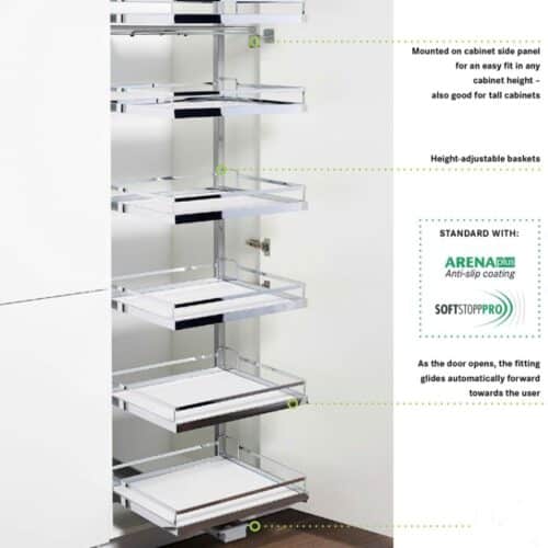 Ảnh thực tế kệ đựng thực phẩm 5 tầng Kesseböhmer Tandem Solo Hafele 549.77.794