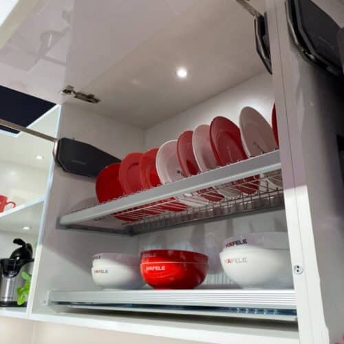 Ảnh thực tế khay up chén đĩa Hafele 544.01.028 inox, 764x263mm