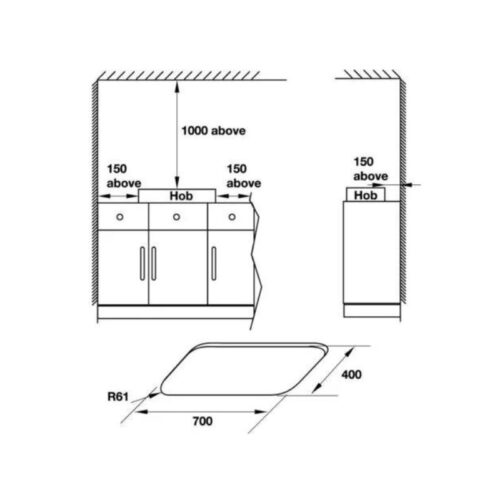 Kích thước Bếp gas 2 vùng nấu Hafele HC-G802C 495.06.053
