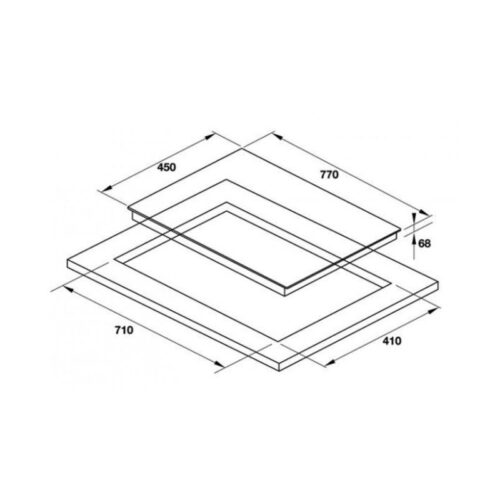 Bếp hồng ngoại 2 vùng nấu Hafele HC-R772B 536.01.795 2 kích thước của Bếp hồng ngoại 2 vùng nấu Hafele HC-R772B 536.01.795