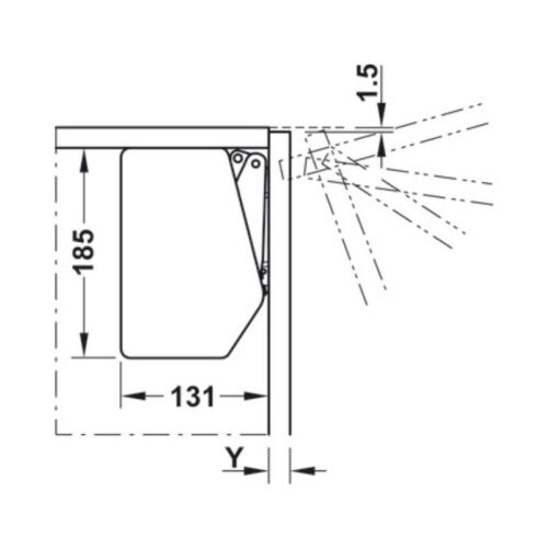 Thiết kế của Bộ tay nâng FREE FLAP 3.15 Hafele 493.05.852 nắp trắng