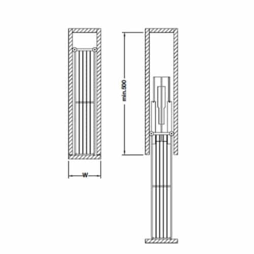 Kích thước bộ rổ kéo Hafele 549.34.021 cho tủ hẹp 200mm
