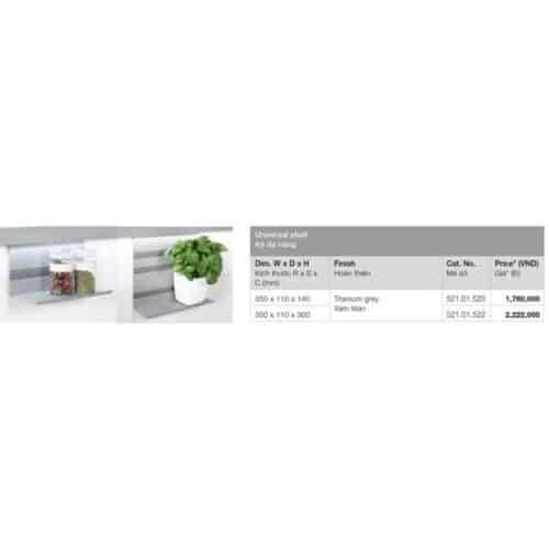 Kích thước kệ đa năng Hafele 521.01.522