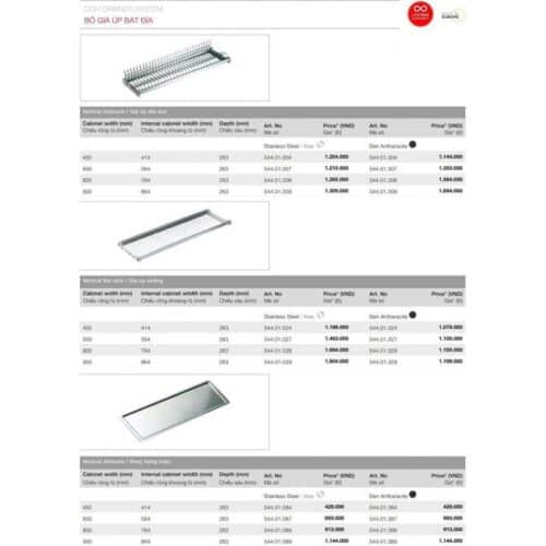 Kích thước phụ kiện tủ bếp khay hứng nước Hafele 544.01.387 đen 564X263mm