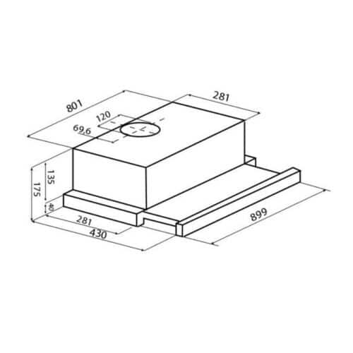 Kích thước Máy hút mùi Hafele 539.82.193