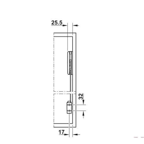 Lắp đặt bộ tay nâng FREE FOLD SHORT Hafele 493.05.899, trắng