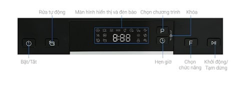 bảng điều khiển của máy rửa bát độc lập Hafele HDW-F6EB
