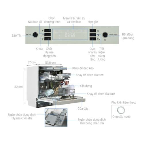 Thông số kỹ thuật của máy rửa bát Hafele HDW-HI60C 533.23.120