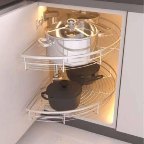 Ảnh thực tế bộ rổ góc xoay 180 độ MEZZO Cucina 548.37.000 Inox 304