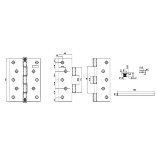 Thiết kế của Bản lề lá Bauma 926.20.345