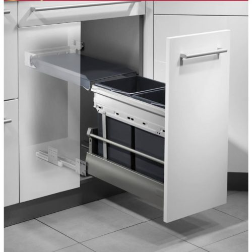 Cấu tạo thùng rác đôi Hafele 502.72.761 2 x 15 lít