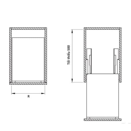 Kích thước bộ rổ dao thớt, chai lọ SONATA Cucina 549.20.211 mạ chrome