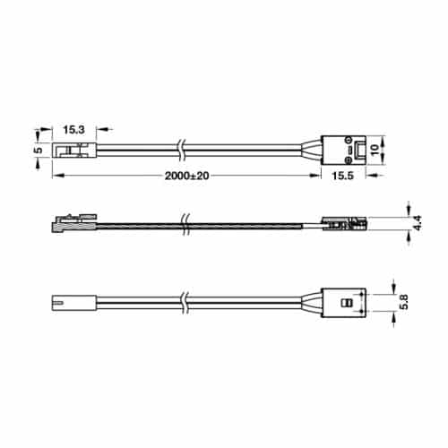 Kích thước dây dẫn điện cho đèn Led dây cucina Hafele 833.01.403
