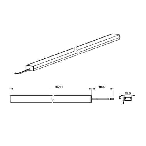 Kích thước đèn led thanh tích hợp cảm biến cửa cucina Hafele 833.01.408