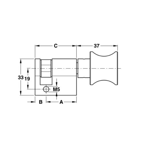 Kích thước ruột khóa 1 đầu vặn Hafele 916.08.452