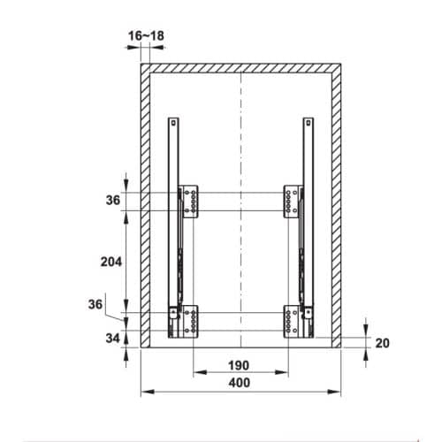 Lắp đặt thùng rác gắn cánh CUCINA VIOLA 503.48.504