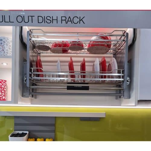 Mặt trước rổ chén đĩa di động lướt tròn LENTO Cucina 504.76.208 mạ chrome