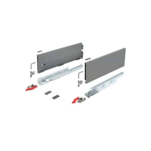 Lắp đặt Ray hộp Hafele 552.36.355 Alto-S nhấn mở H170 mm xám đậm