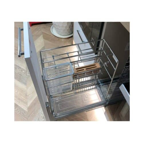 Ảnh thực tế bộ rổ dao thớt, chai lọ Hafele Sonata 549.20.012 200mm