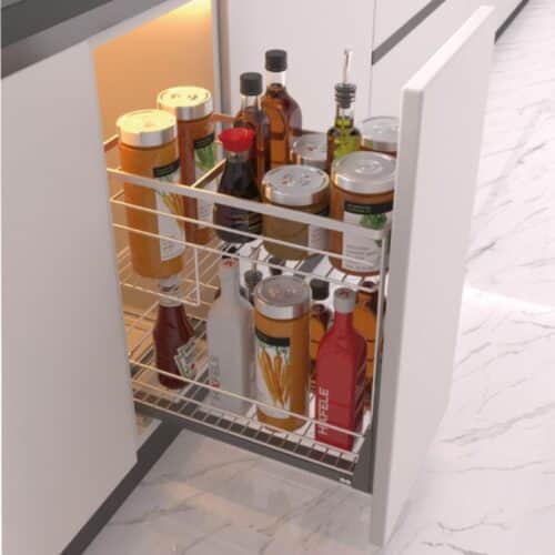 Ảnh thực tế bộ rổ gia vị Hafele Sonata 549.20.032 200mm