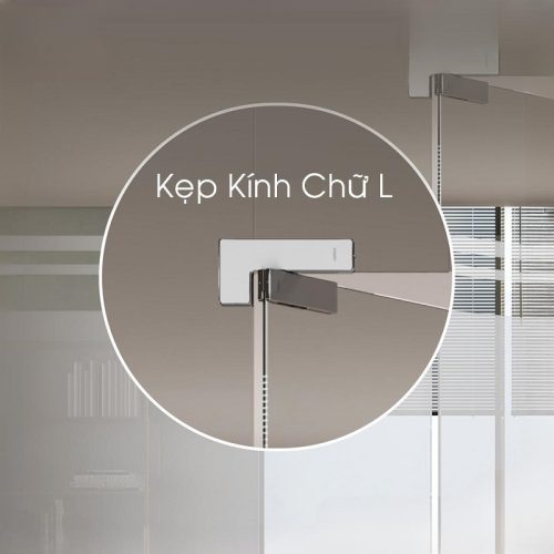 Ảnh Kẹp kính chữ L inox mờ Hafele 981.50.040
