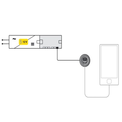 Cấu tạo cổng sạc USB 12V Hafele 833.73.754
