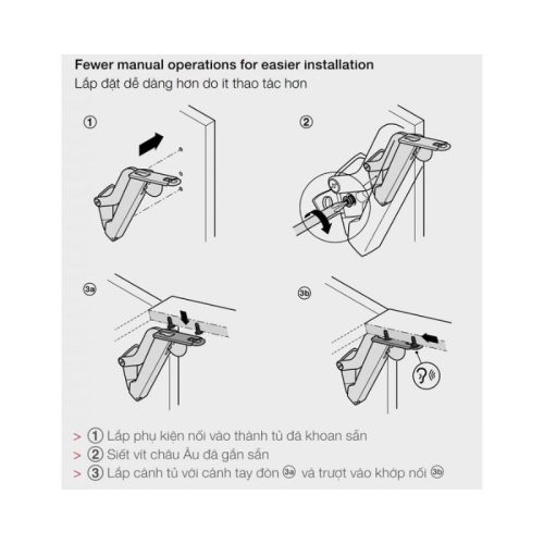 Tay nâng Hafele Free Space 1.11 D 493.05.912 5 Hướng dẫn lắp đặt của tay nâng Hafele Free Space 1.11 D 493.05.912