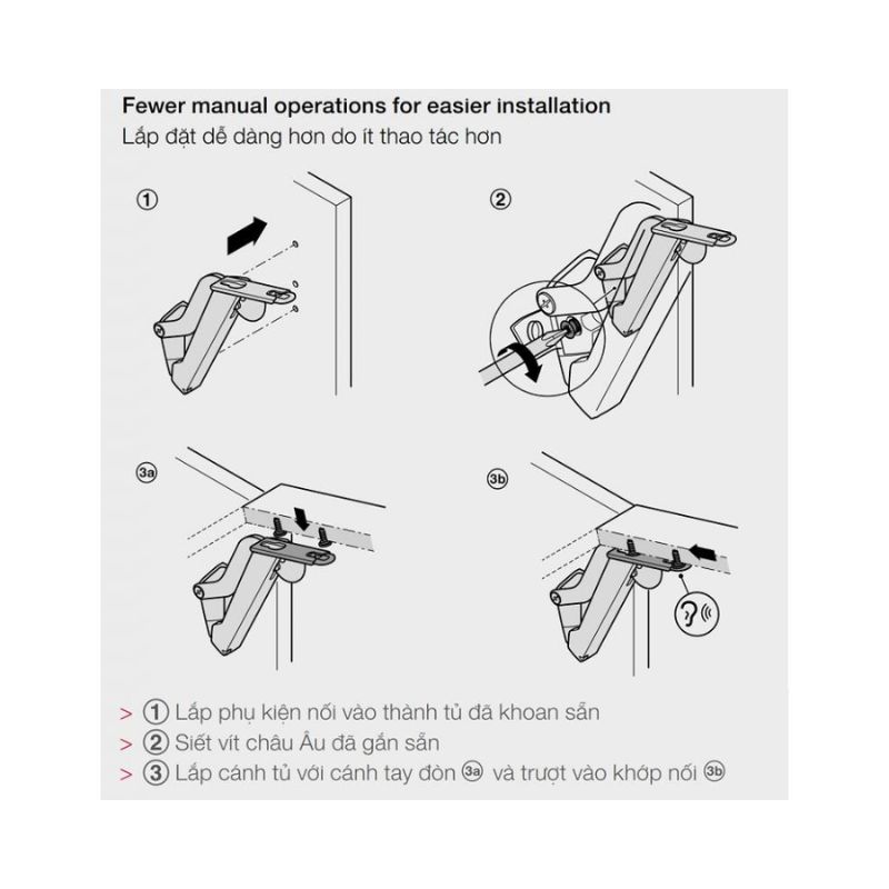Hướng dẫn lắp đặt của tay nâng Hafele Free Space 1.11 D 493.05.912 Hướng dẫn lắp đặt của tay nâng Hafele Free Space 1.11 D 493.05.912