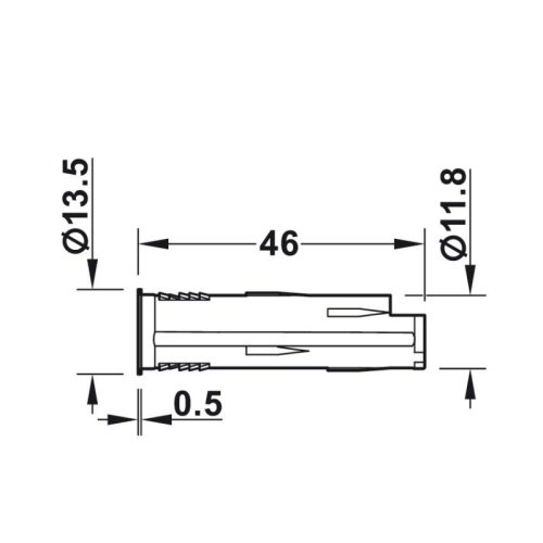 Kích thước công tắc cảm biến tắt/mở chạm Hafele 833.89.058