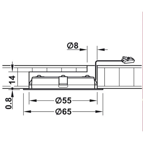 Kích thước đèn Led chiếu 24V Hafele 833.75.121
