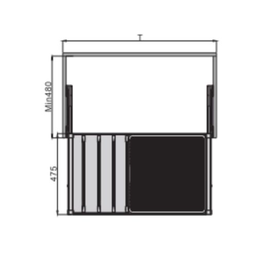Kích thước giá treo quần với rổ đa năng 800mm Imundex Hafele 7 903 105
