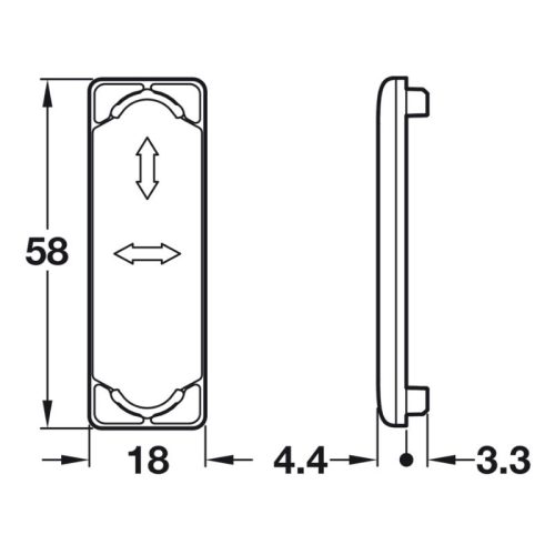 Kích thước nắp che cho bas treo tủ Hafele 290.36.571