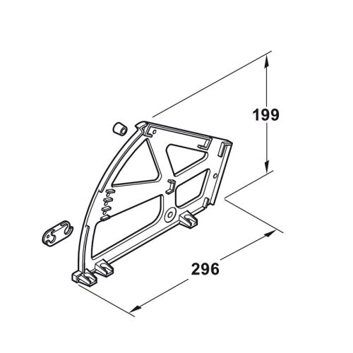 Kích thước Phụ kiện tủ giày Hafele 892.14.742