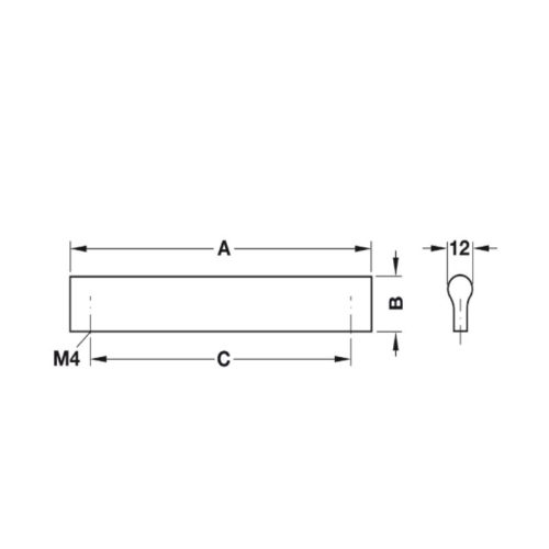 Kích thước ay nắm nhôm 84 mm Hafele 155.01.115