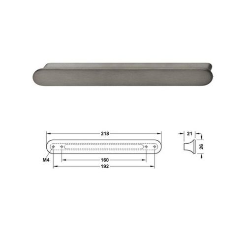 Kích thước tay nắm tủ 218mm H1520 Hafele 106.61.464