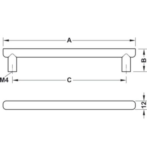 Kích thước tay nắm tủ 218mm H1560 Hafele 106.60.616