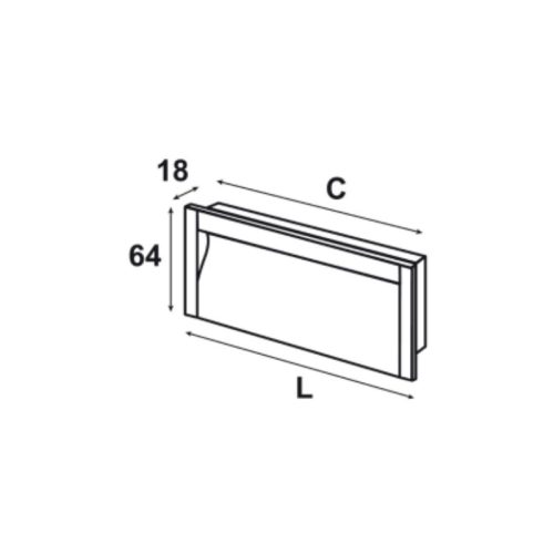 Kích thước tay nắm tủ âm 161mm Hafele 152.11.932