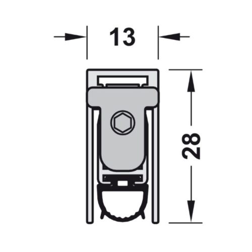Kích thước thanh chắn bụi tự động 958 mm Hafele 950.45.016