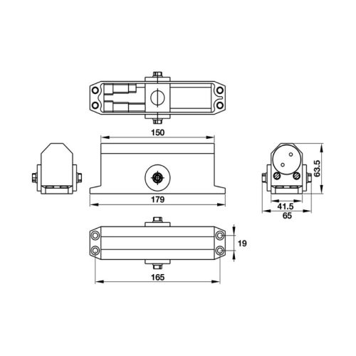 Kích thước thiết bị đóng cửa tự động 60Kg EN3 Hafele 931.77.039