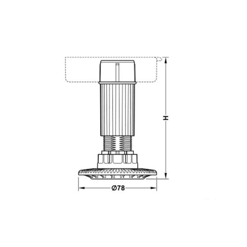 Thiết kế của chân tủ có điều chỉnh chiều cao H100mm Hafele 637.76.353