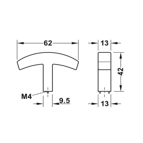 Thiết kế của tay nắm tủ Hafele H2145 106.70.131