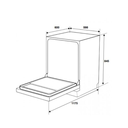 Kích thước máy rửa bát độc lập Hafele HDW-F605B 535.29.660