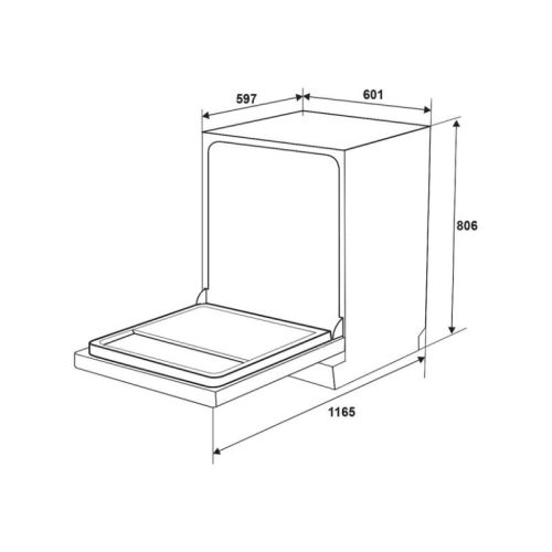 Khích thước máy rửa bát độc lập Hafele HDW-F601B 535.29.670