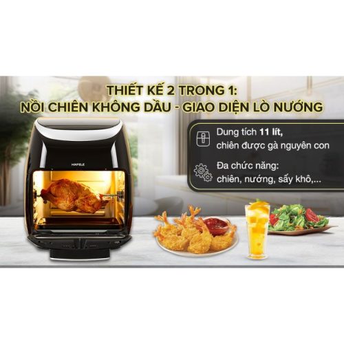 Thiết kế nồi chiên không dầu 11L Hafele HS-AF1102B 535.43.715