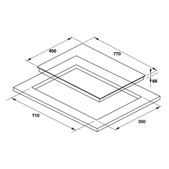 Kích thước bếp từ đôi Hafele HC-I772A 536.01.695 lắp âm Kích thước bếp từ đôi Hafele HC-I772A 536.01.695 lắp âm