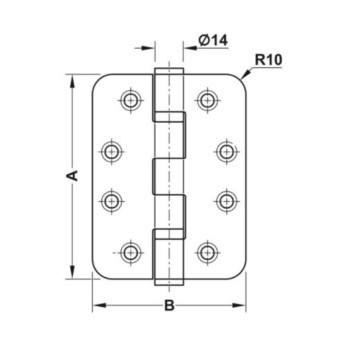 Kích thước Bản Lề Lá 2 Vòng Bi 120Kg Hafele 926.98.048
