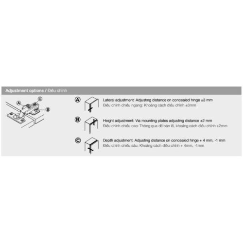 Bản lề trùm ngoài Metalla A 110° giảm chấn Hafele 311.88.510 5 Chi tiết bản lề trùm ngoài Metalla A 110° giảm chấn Hafele 311.88.510